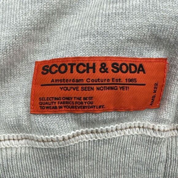 Scotch & Soda Men XL Crewneck Sweater Beige Gray Wool Blend Pullover Casual Knit - Picture 10 of 10